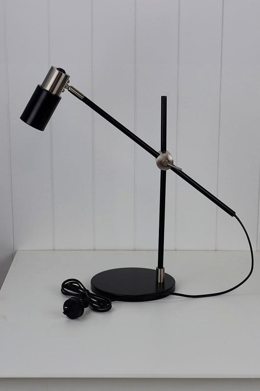 Desk lamp with chrome finish