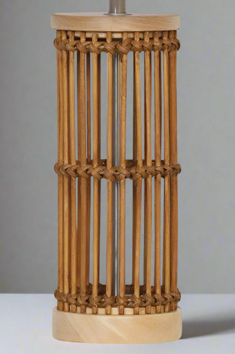 Narrow natural braided bamboo base