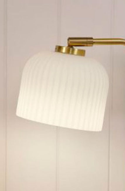 close up of the shade of the table lamp