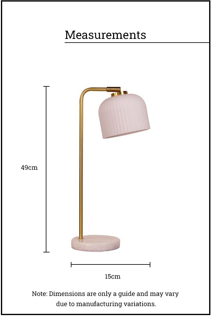 MEASUREMENTS OF MARBLE TABLE LAMP