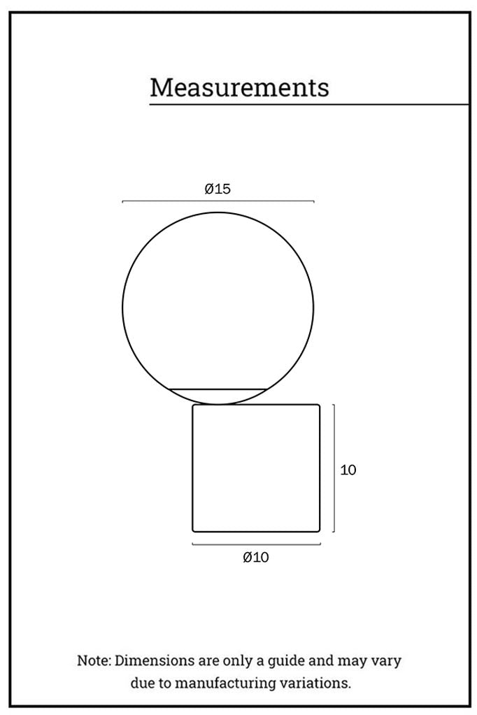 Dimension diagram of the Collins Touch Table Lamp