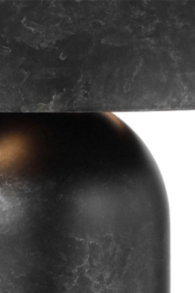 Close up of the black finish of a Newman Table Lamp.