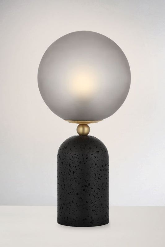 Shorestone Glass Ball Table Lamp in black.