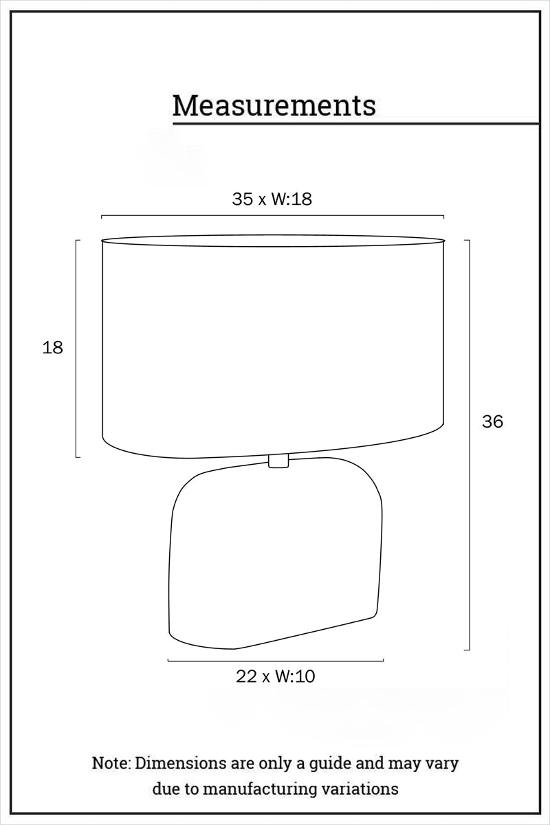 Dimension illustration for large lamp.