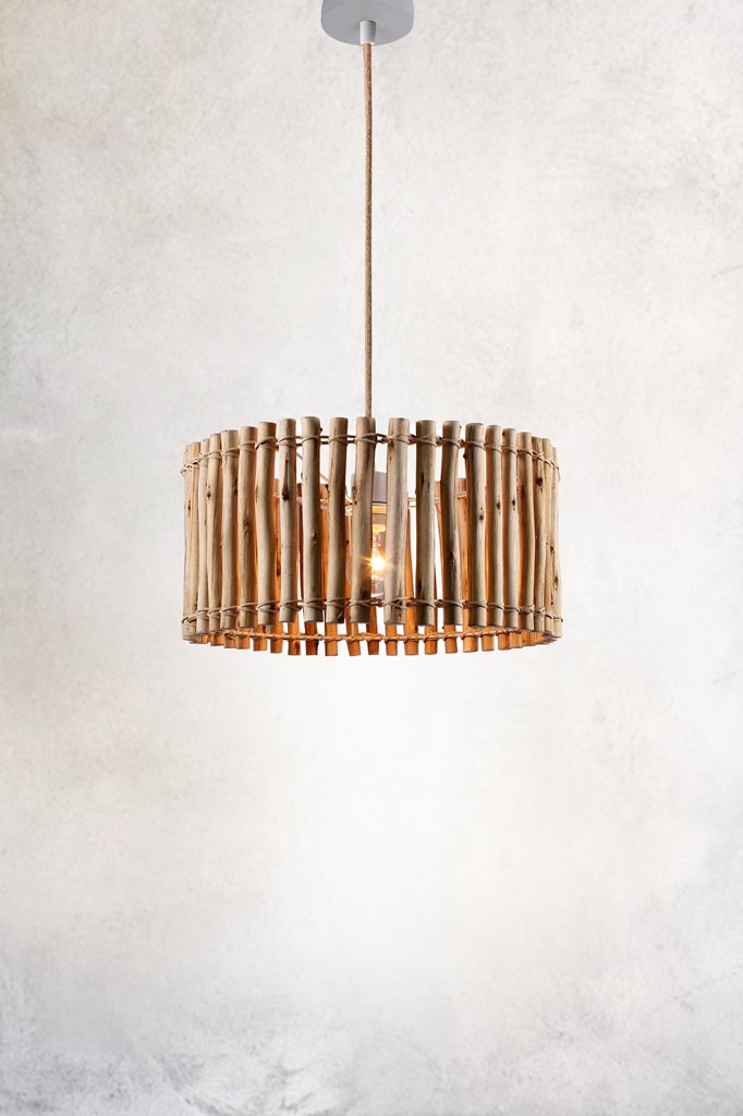 Wooden pendant light