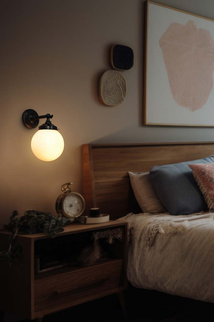 wall light in bedroom