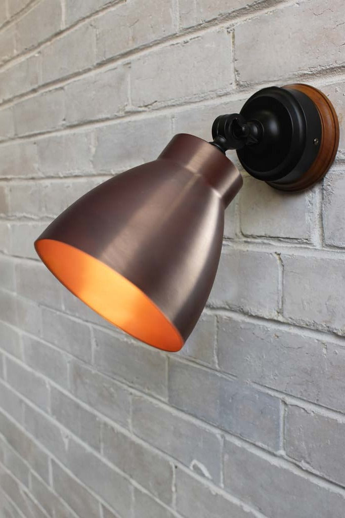 copper shade on black fitting