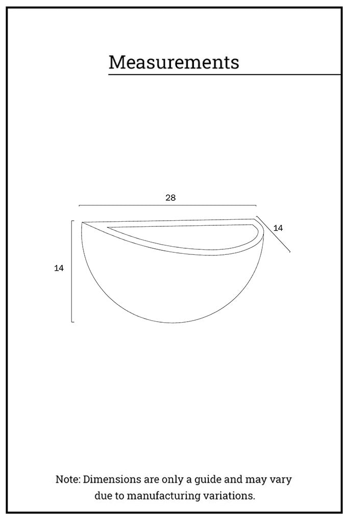 Remo Plaster Wall Light measurements