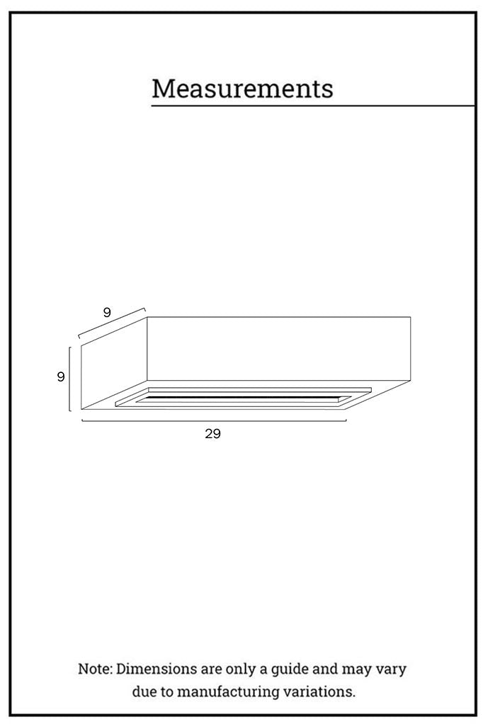 Dimension illustration of the Sorell Plaster wall light. 