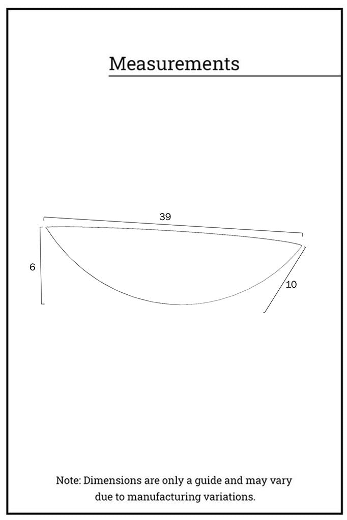 Dimension illustration of the Dish plaster wall light. 