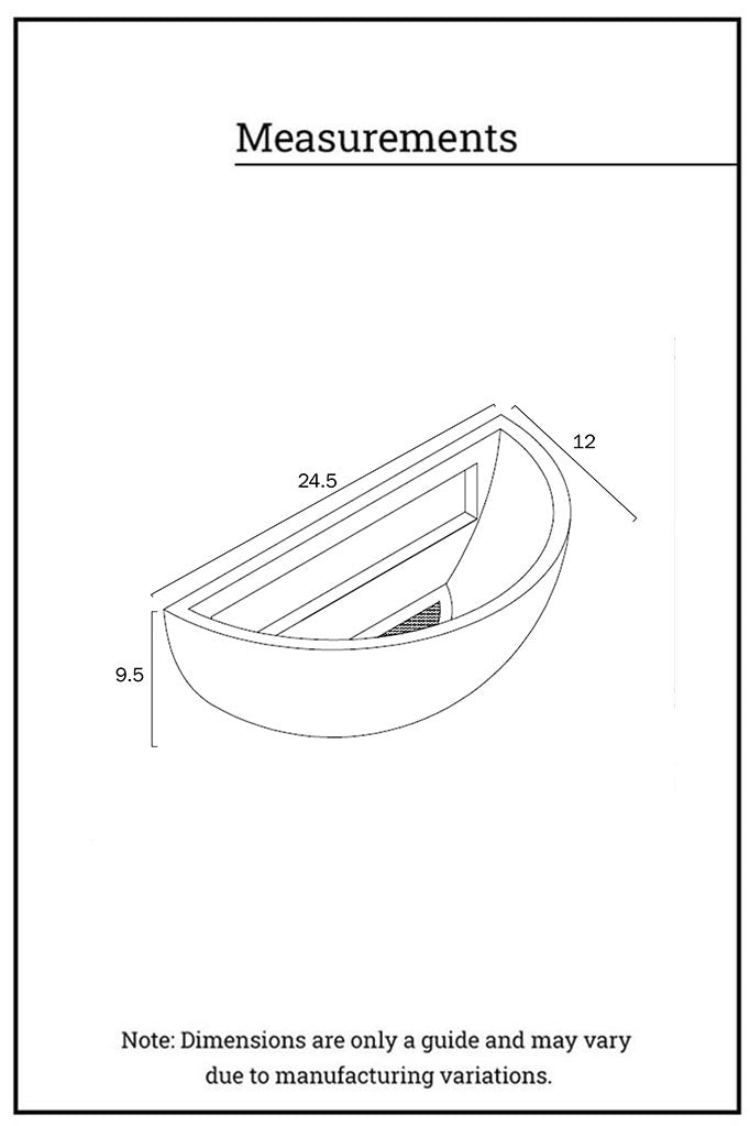 Dimension illustration of the Lonsdale Plaster wall light 