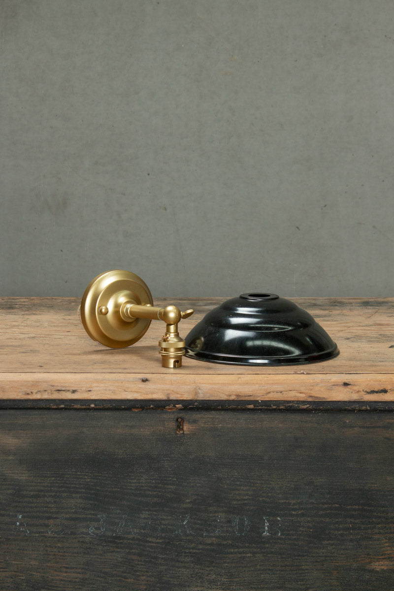 Black Bakelite Wall Light gold arm