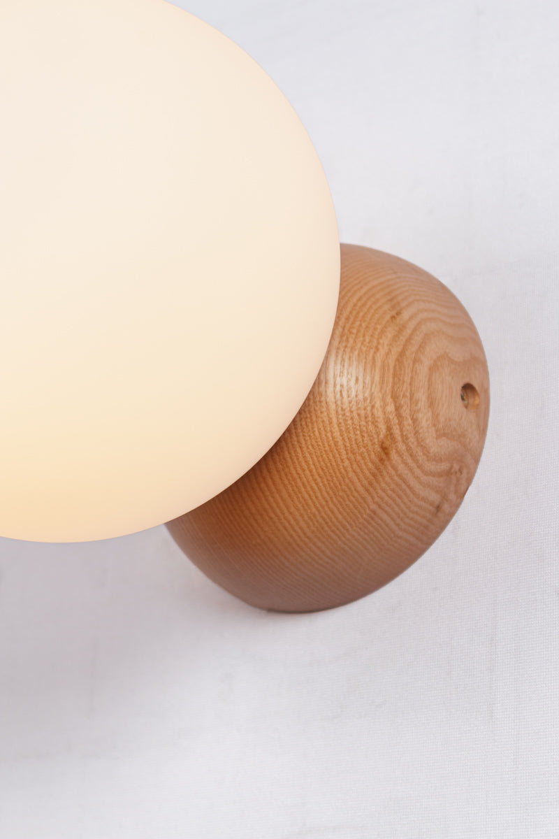 wood grain on Oslo Glass Wall Light