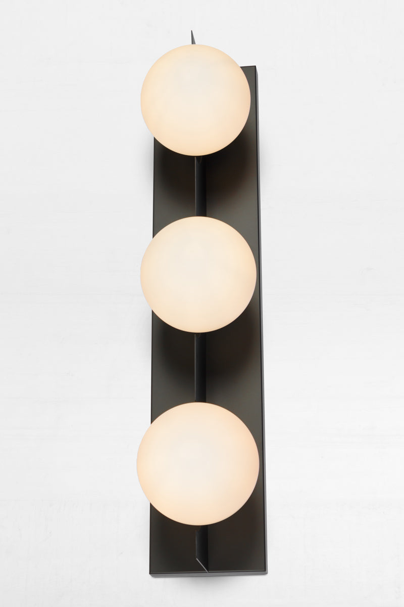 Bonnie Triple Glass Wall Sconce in black