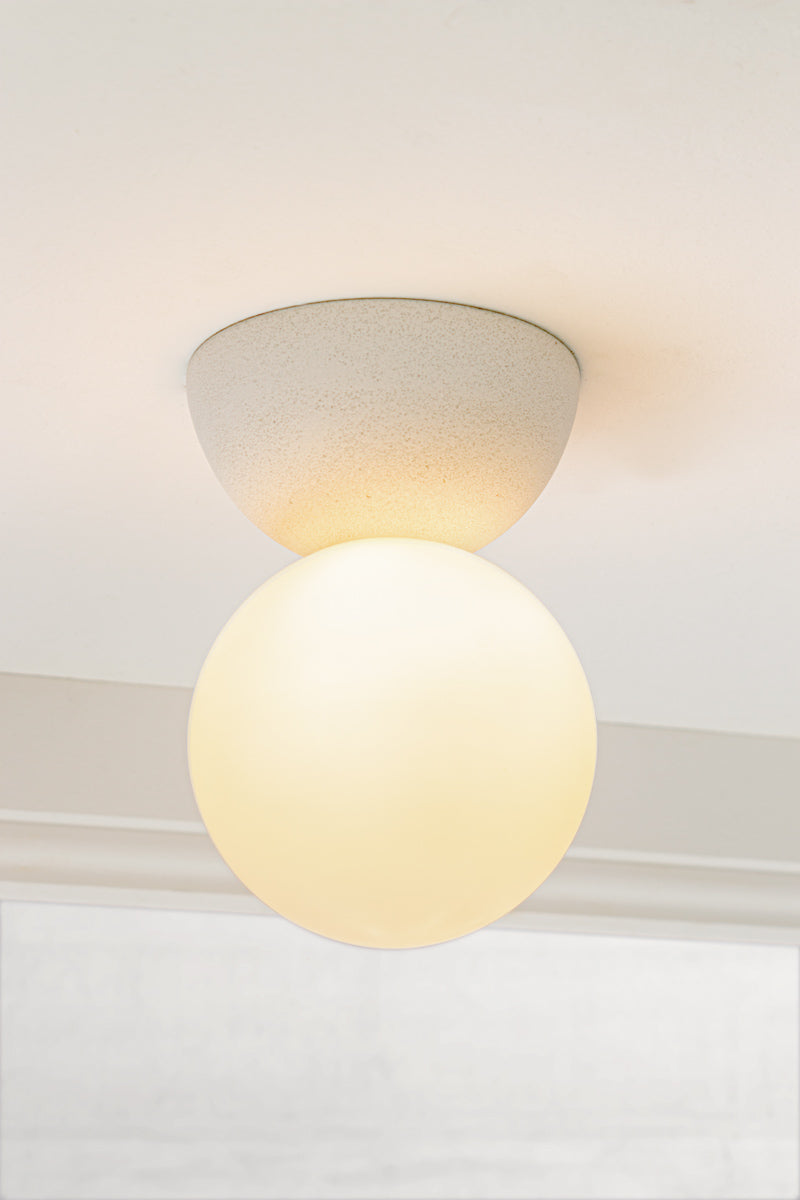 Brooklyn Concrete Orb Ceiling Light in living room