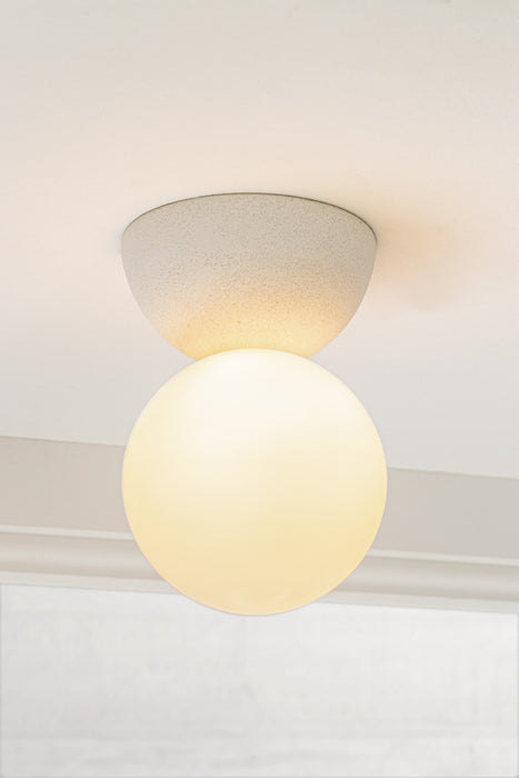 Brooklyn Concrete Orb Ceiling Light in living room