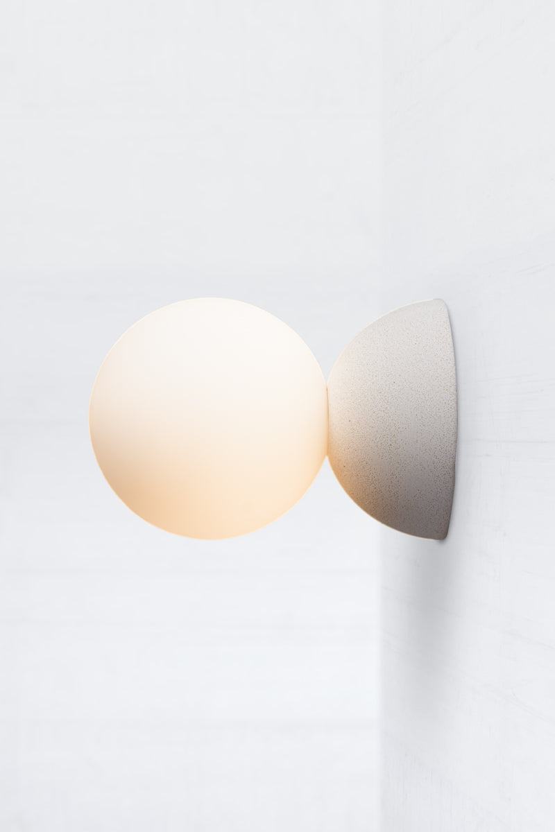 Brooklyn Concrete Orb Wall Light with glass and concrete constuction