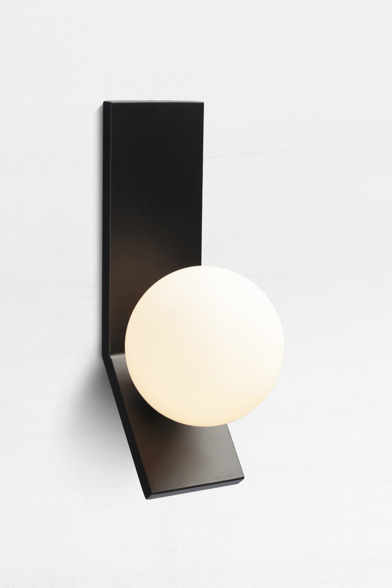 Brooklyn Vertical Orb Wall Sconce in matt black