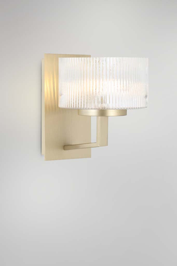 Aalto Reeded Glass Wall Light in Antique Silver.