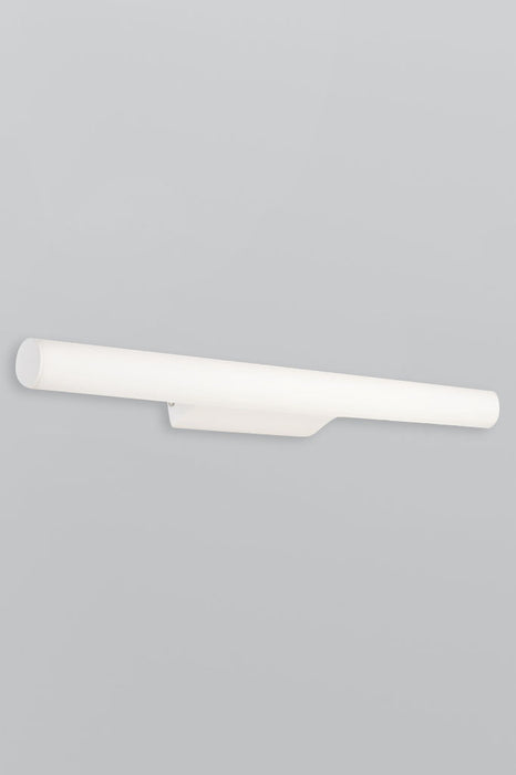 Small white tube vanity wall light