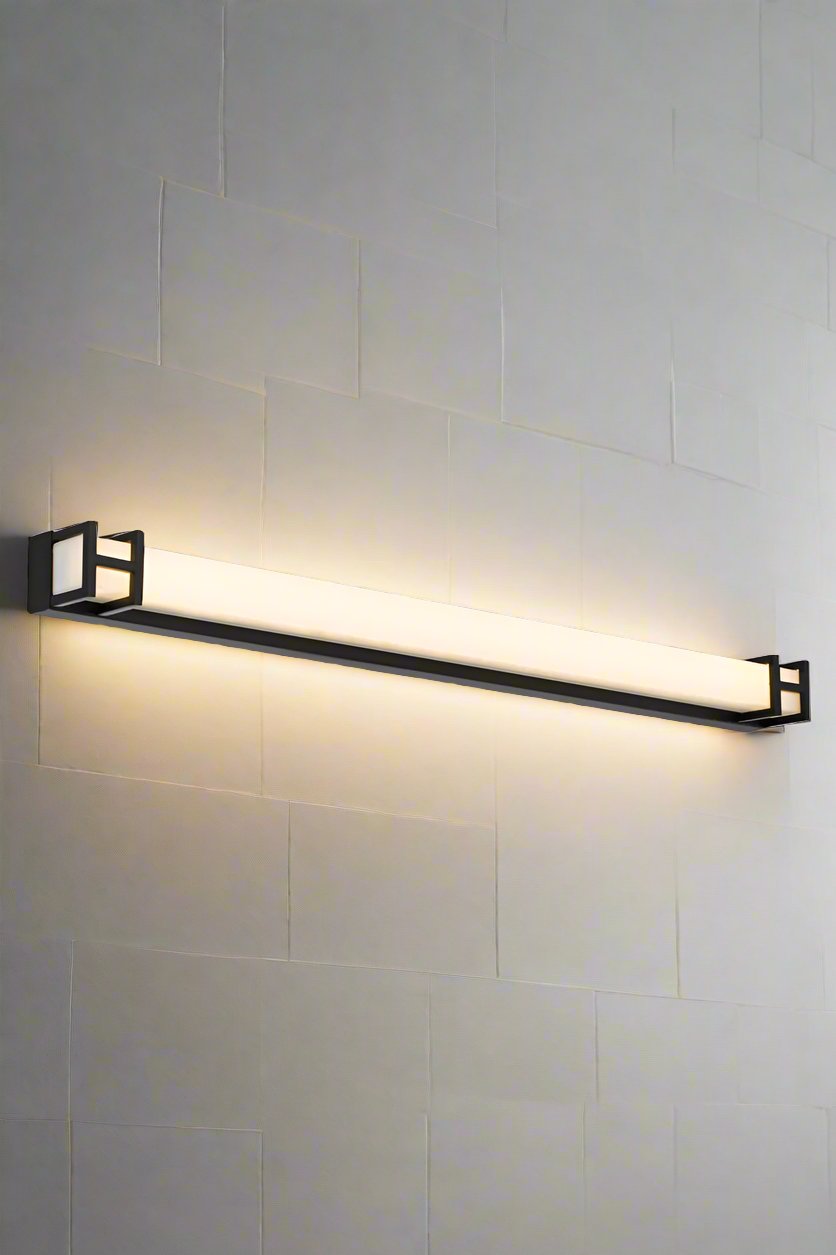 Large black vanity wall light