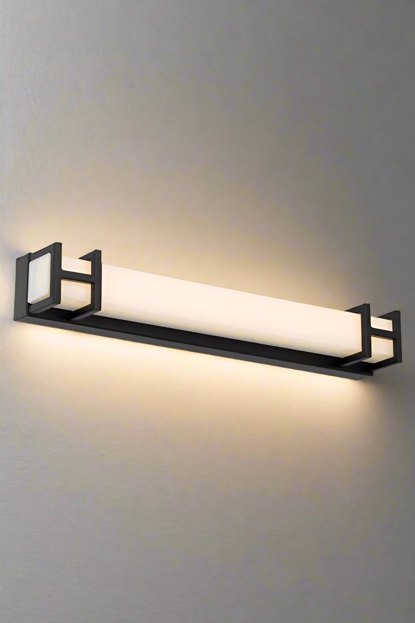 Small black vanity wall light