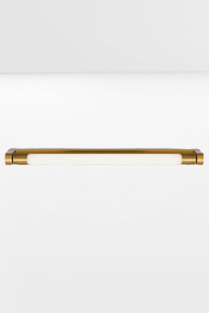 Small brass finished vanity LED wall light