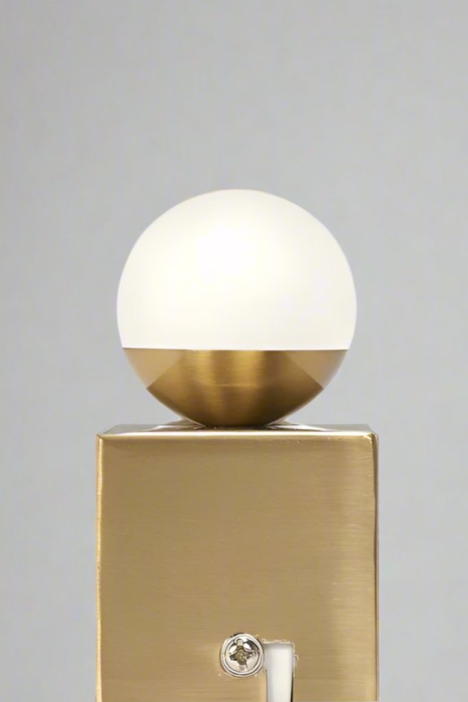 End view of the Brushed brass vanity stip light 