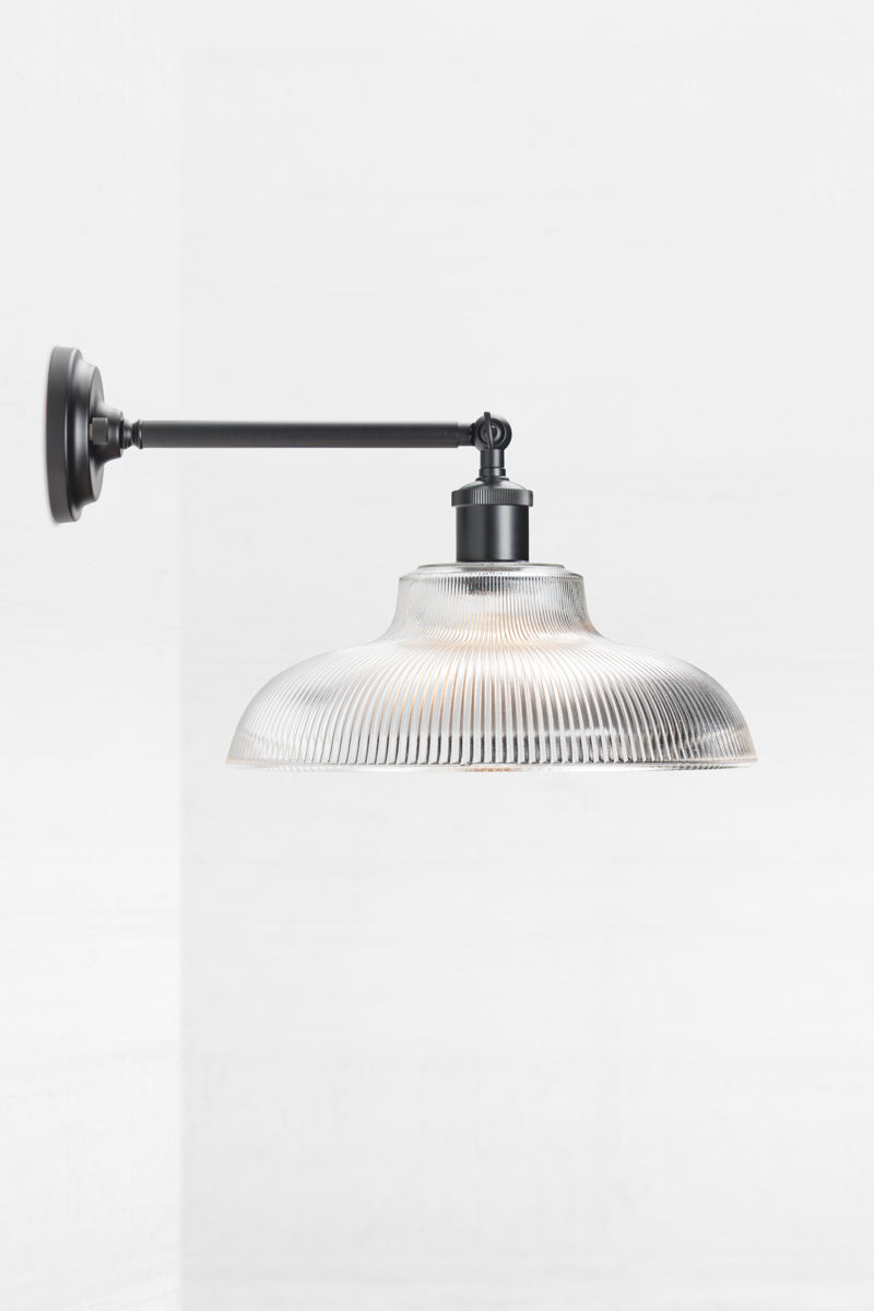 Sur Glass with black steel Swivel Arm Wall Light