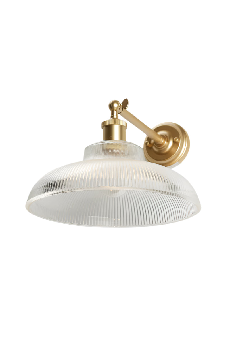 Sur Glass with gold steel Swivel Arm Wall Light