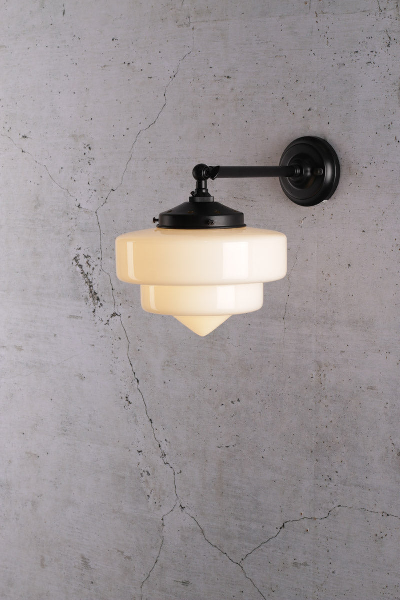 Pensacola Deco Wall Light blatk arm small shade