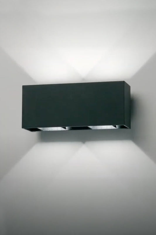 18W LED Wall Light in Matt Black Aluminium Body