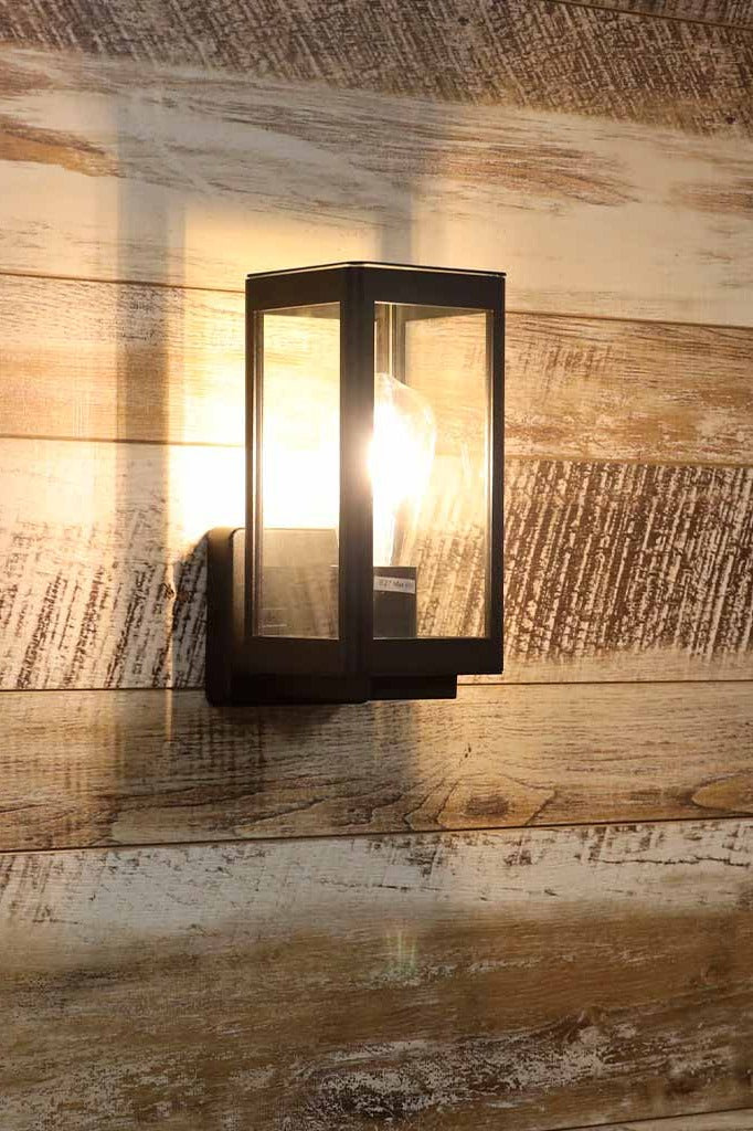 Black outdoor wall light