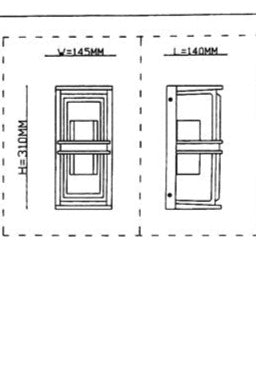 dimentions of wall light