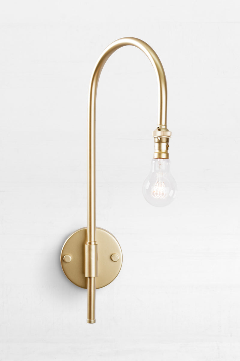 hepherd Hook Swivel Arm Wall Light in Gold/brass.