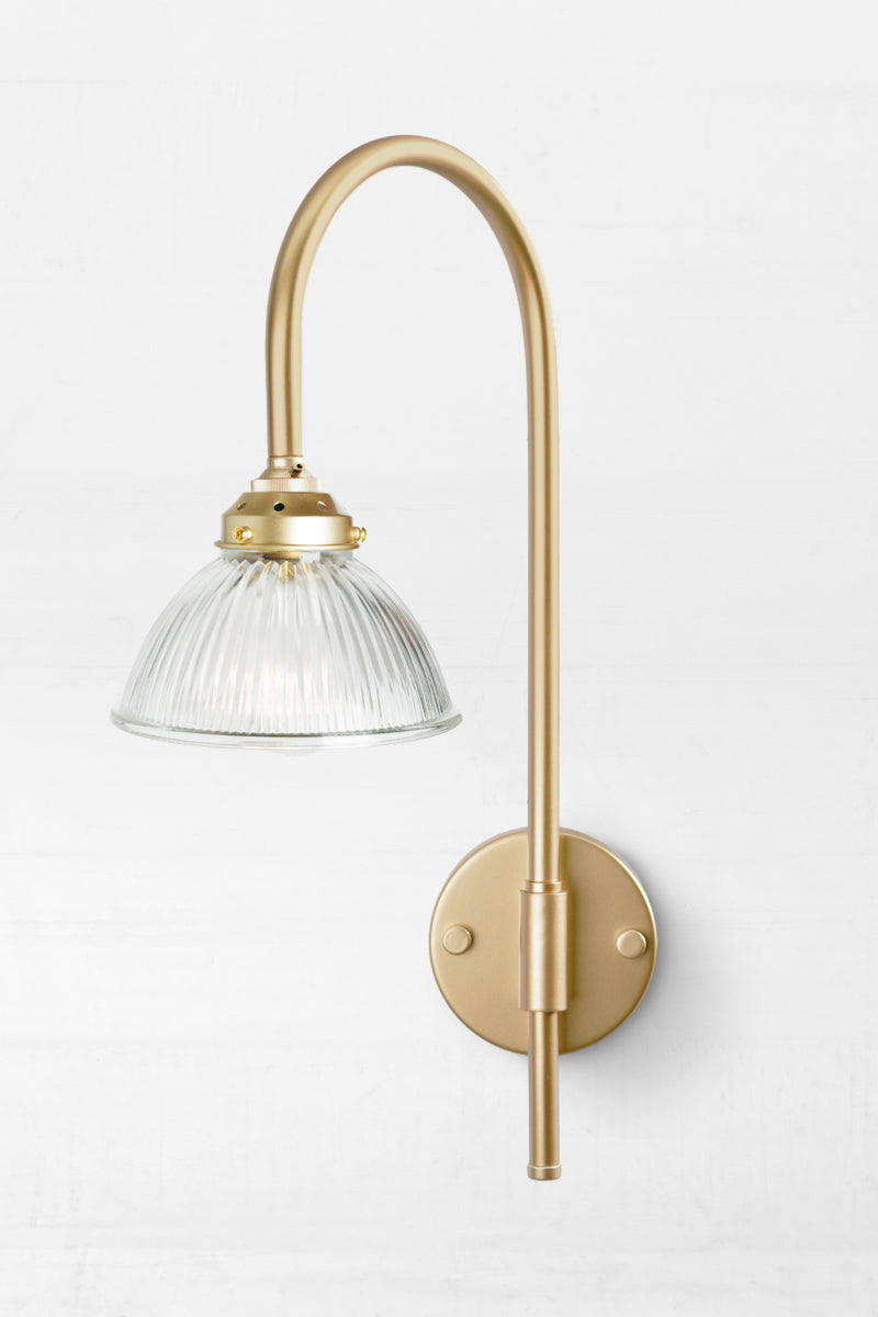 Como Plain shade with black Shepard Hook Swivel Arm Wall Light