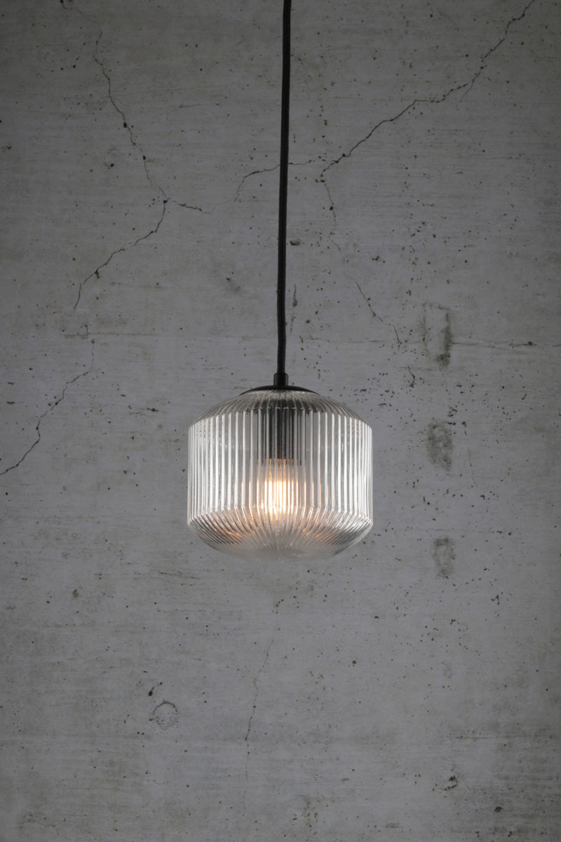 Steller Reeded Glass Pendant Light clear