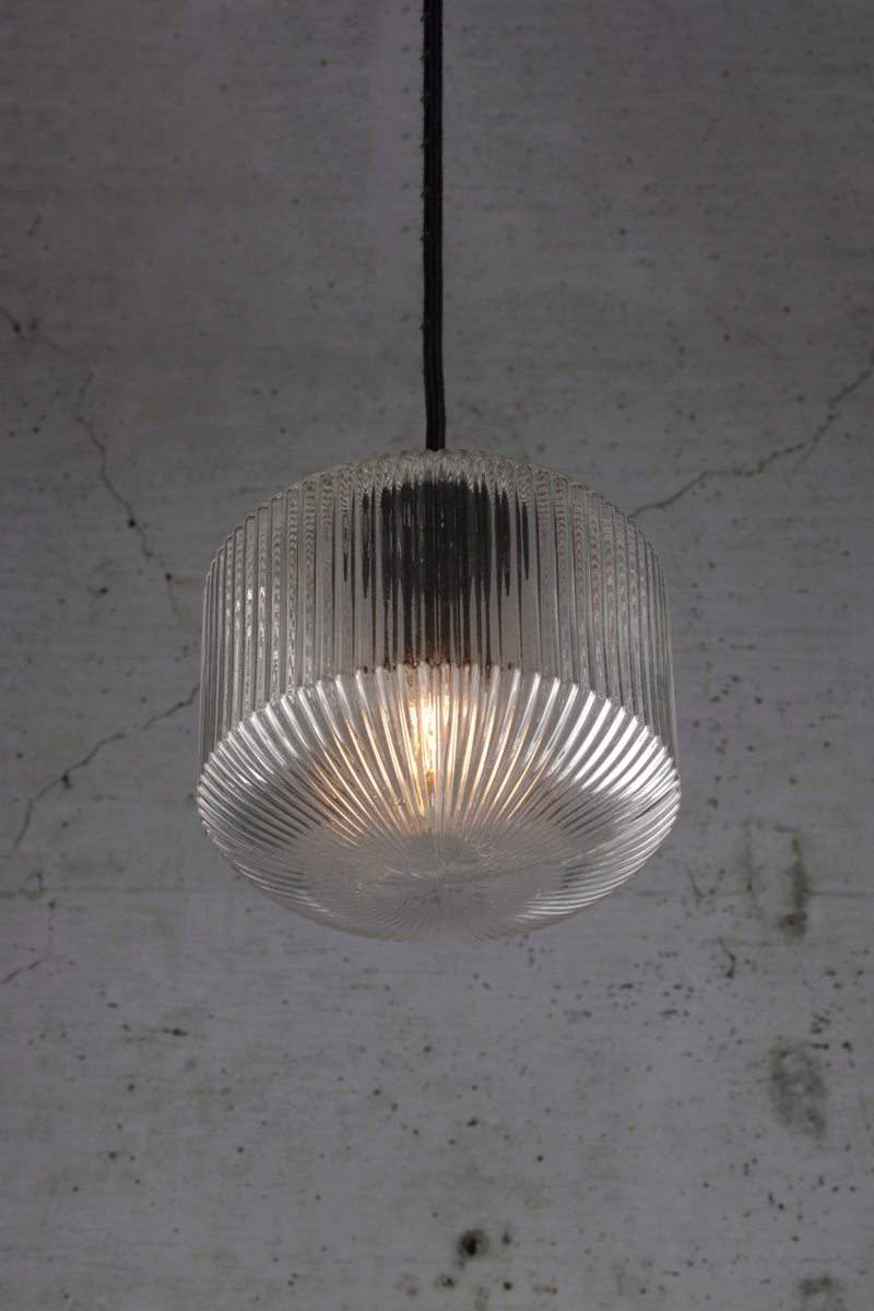 Steller Reeded Glass Pendant Light clear pendant from bottom up