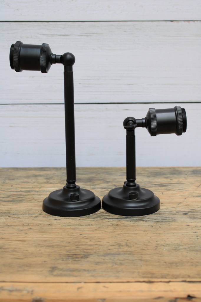 Black, short E27 wall sconces