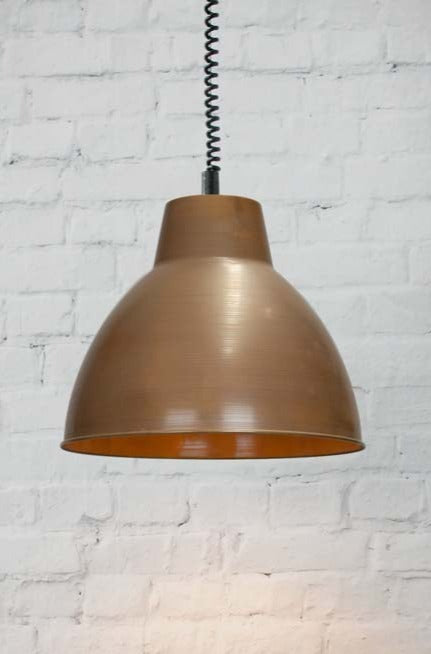 aged brass loft rise fall pendant