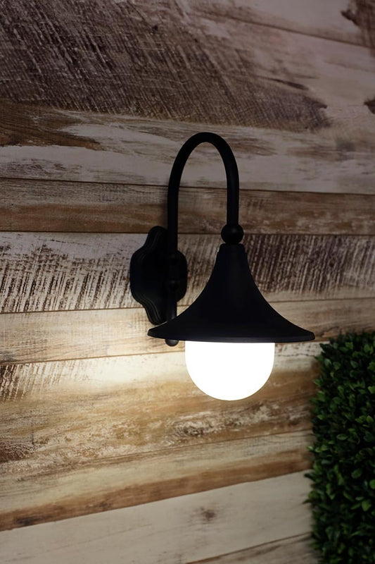 black outdoor wall light