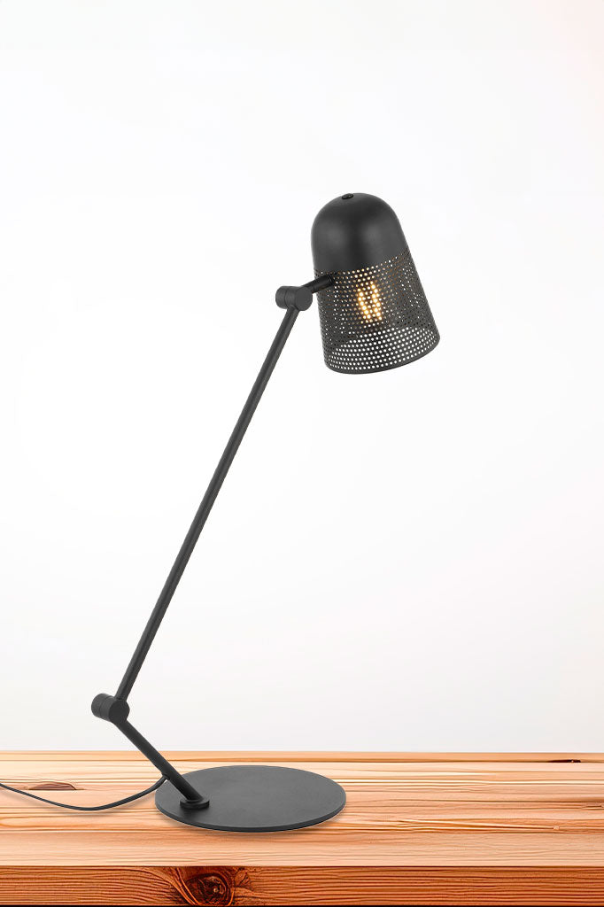 Table Lamp in black showcasing adjustable angles and elegant design.