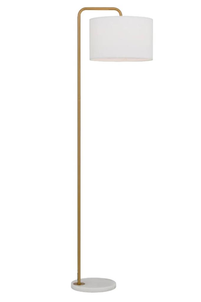 Elmont Floor Lamp in ivory and brass