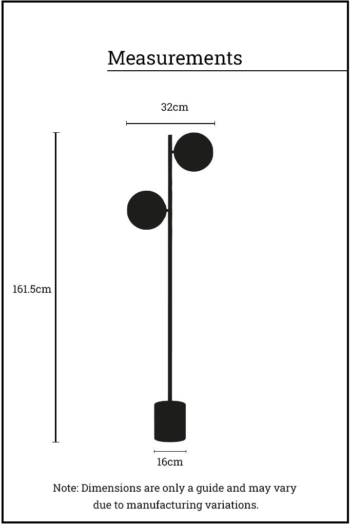 Measurements of floor lamp