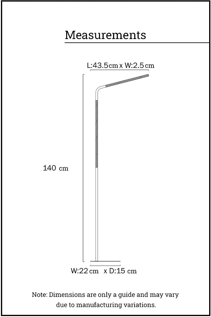 measurements of the floor lamp