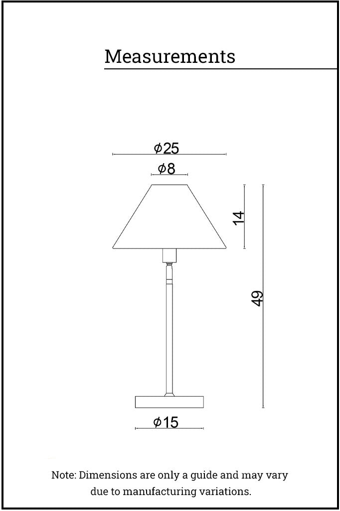 measurements of the rattan table lamp