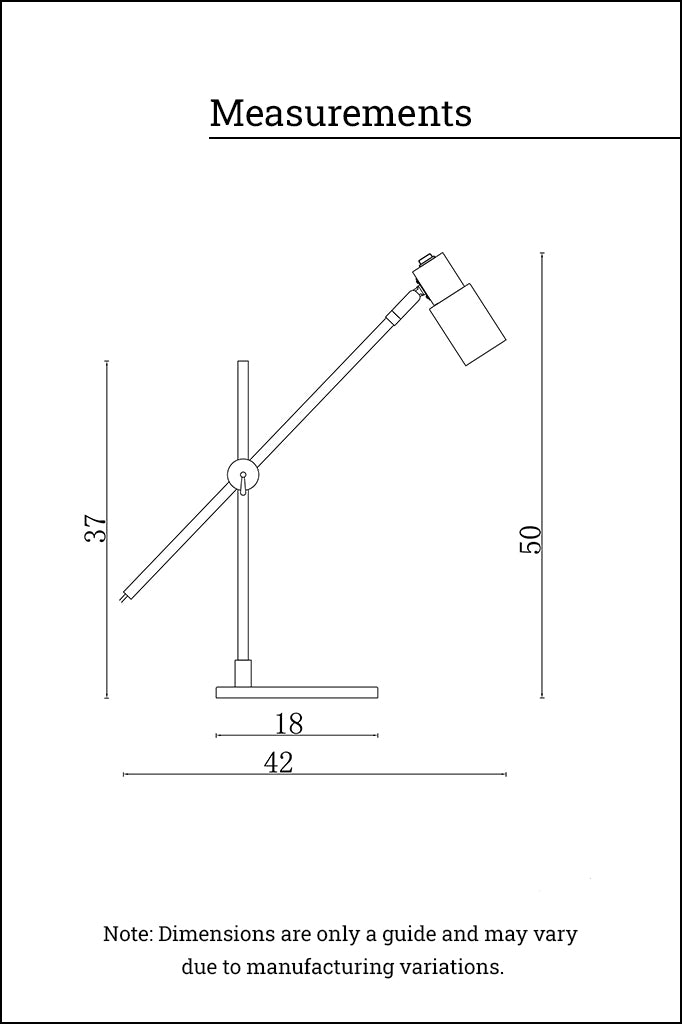 measures of Chapelle Desk Lamp