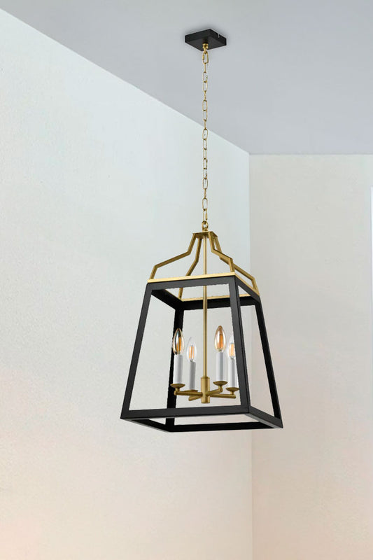 4 lights pendant light in black finish