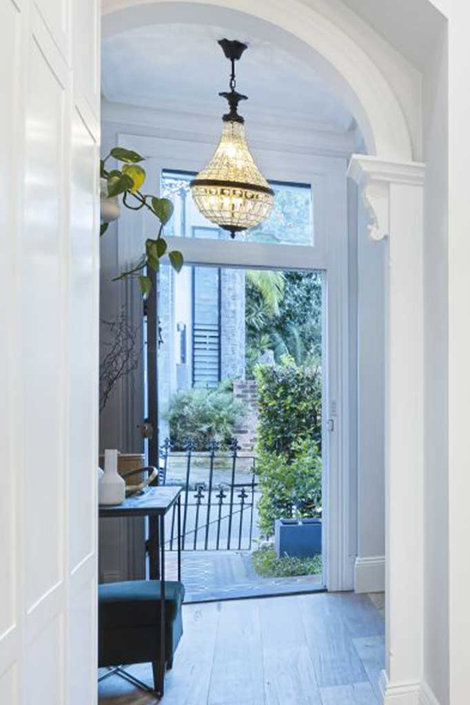 Emporium Crystal Chandelier in the entrance hallway of a house.