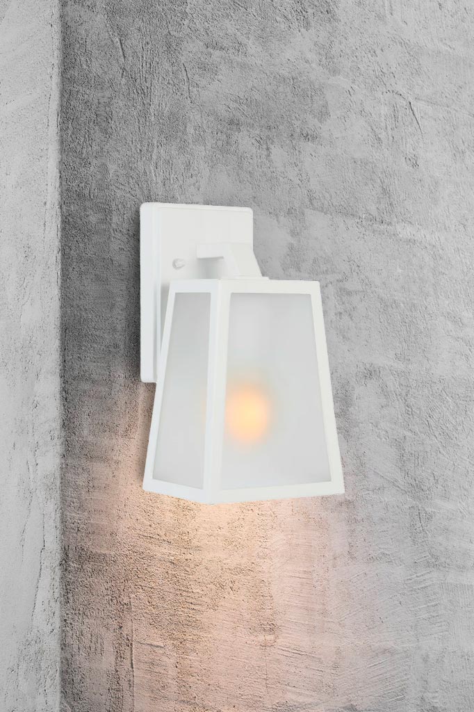 White wall small fixture accentuating modern style